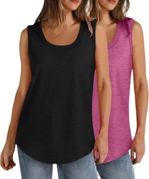 2 Pack Tank Tops for Women Athletic Spring Cami T-Shirts 2025 Racerback Basic Summer 2024 Camisole Fashion Clothes