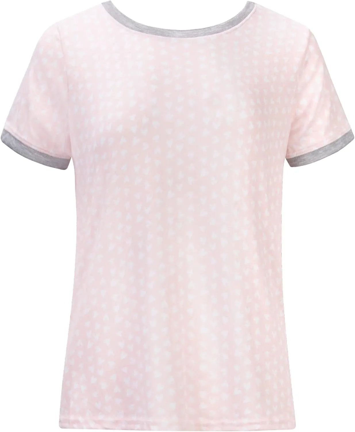 4 Piece: Short Sleeve Top with Shorts Sleep Set - Soft and Cozy Loungewear Pajamas