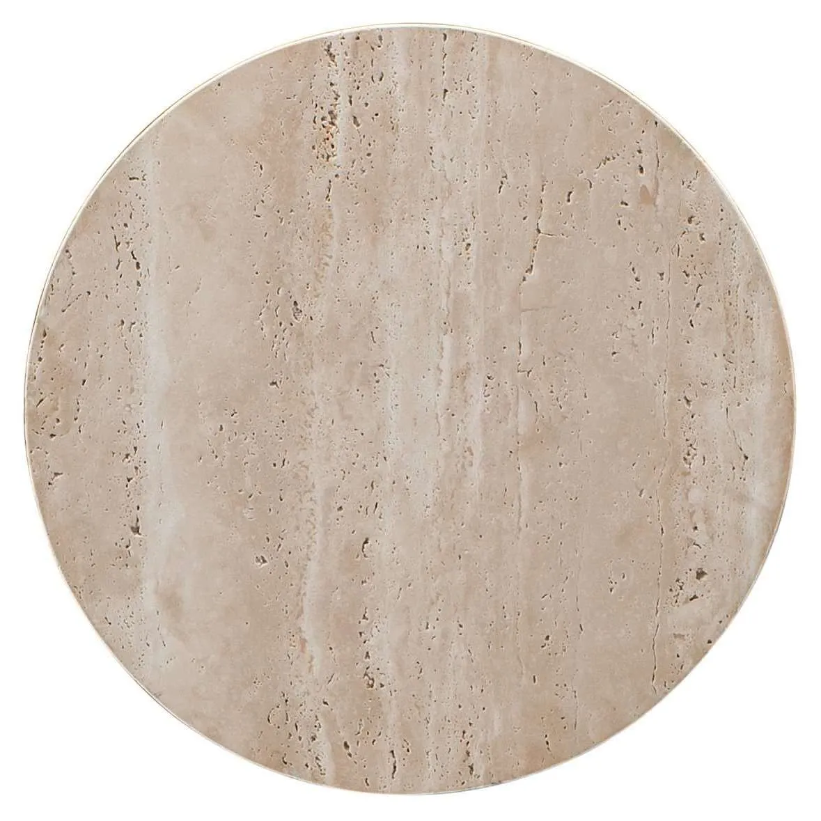 5540-50 Elegant Gold-Finished Iron and Travertine Round Martini Table for Stylish Home Decor
