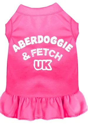 Aberdoggie Uk Screen Print Dress Bright Pink Sm