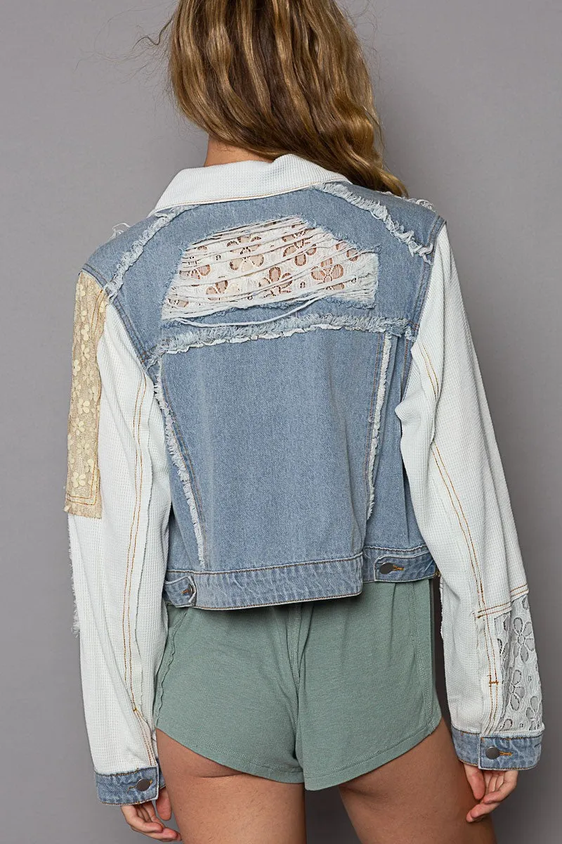 All The Buzz Lace Denim Jacket