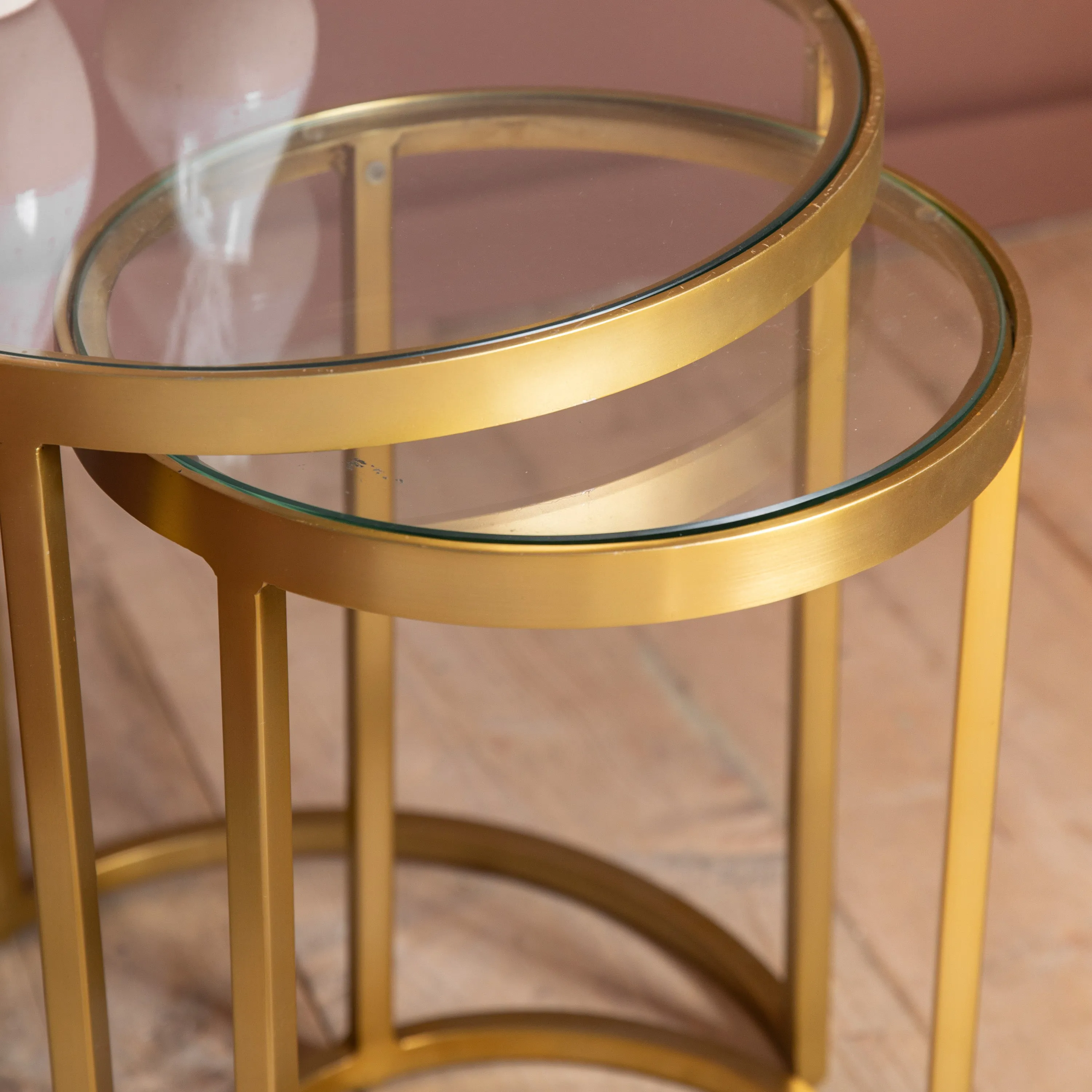Amos Rowe Nest of Two Tables Gold
