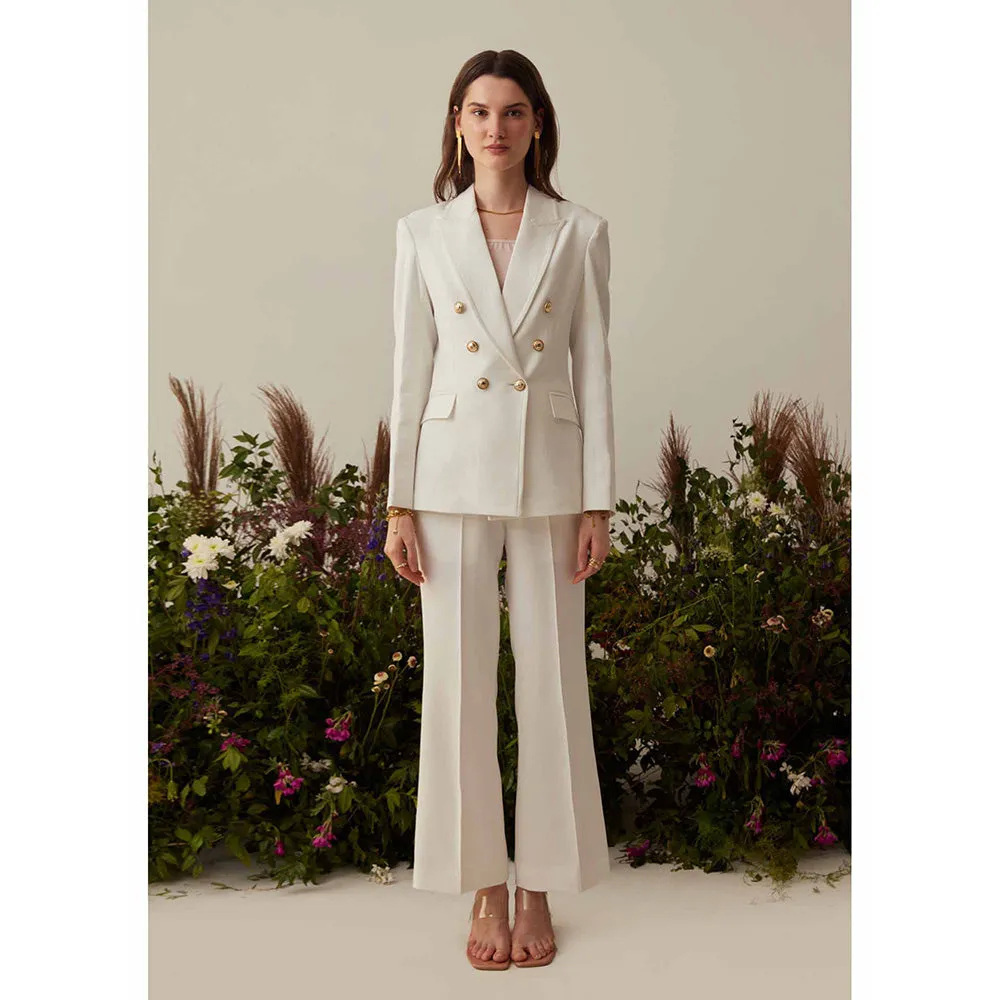 AMOSHI White Solid/Plain Zendaya Blazer