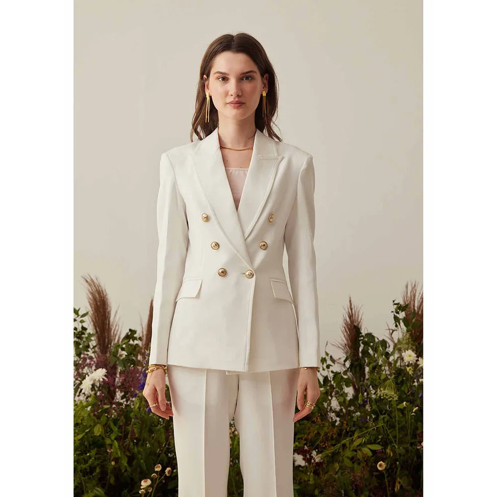 AMOSHI White Solid/Plain Zendaya Blazer