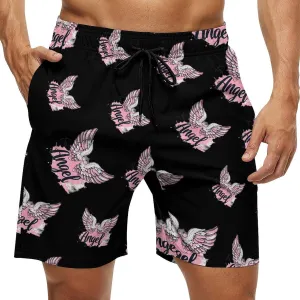 Angel Wings Men's Swim Trunks Quick Dry Board Shorts Breathable Summer Beach Shorts Bathing Suits