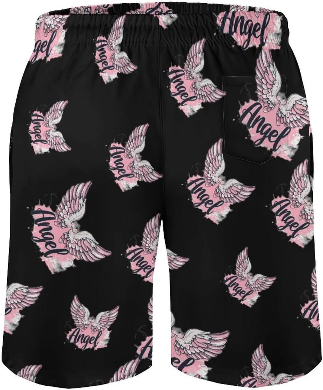 Angel Wings Men's Swim Trunks Quick Dry Board Shorts Breathable Summer Beach Shorts Bathing Suits