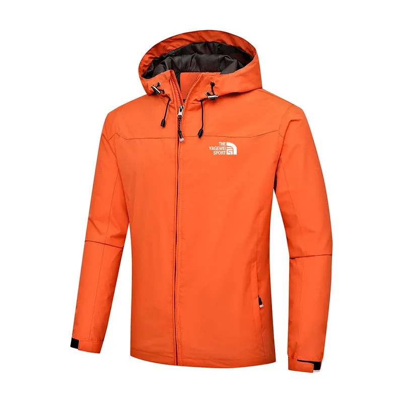 Autumn Winter Men's Lightweight Jacket with Hood, featuring Waterproof and Windproof Zipper Outdoor Fashion Sports Jacket for Men