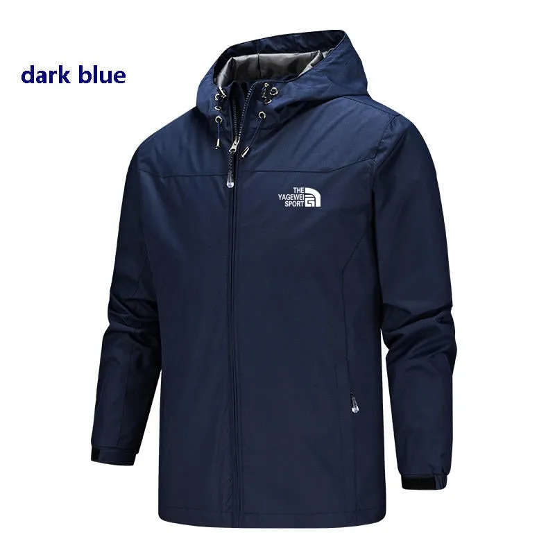 Autumn Winter Men's Lightweight Jacket with Hood, featuring Waterproof and Windproof Zipper Outdoor Fashion Sports Jacket for Men