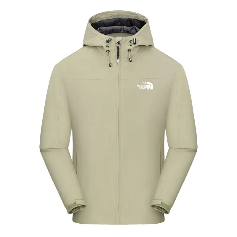 Autumn Winter Men's Lightweight Jacket with Hood, featuring Waterproof and Windproof Zipper Outdoor Fashion Sports Jacket for Men