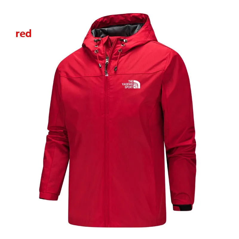 Autumn Winter Men's Lightweight Jacket with Hood, featuring Waterproof and Windproof Zipper Outdoor Fashion Sports Jacket for Men