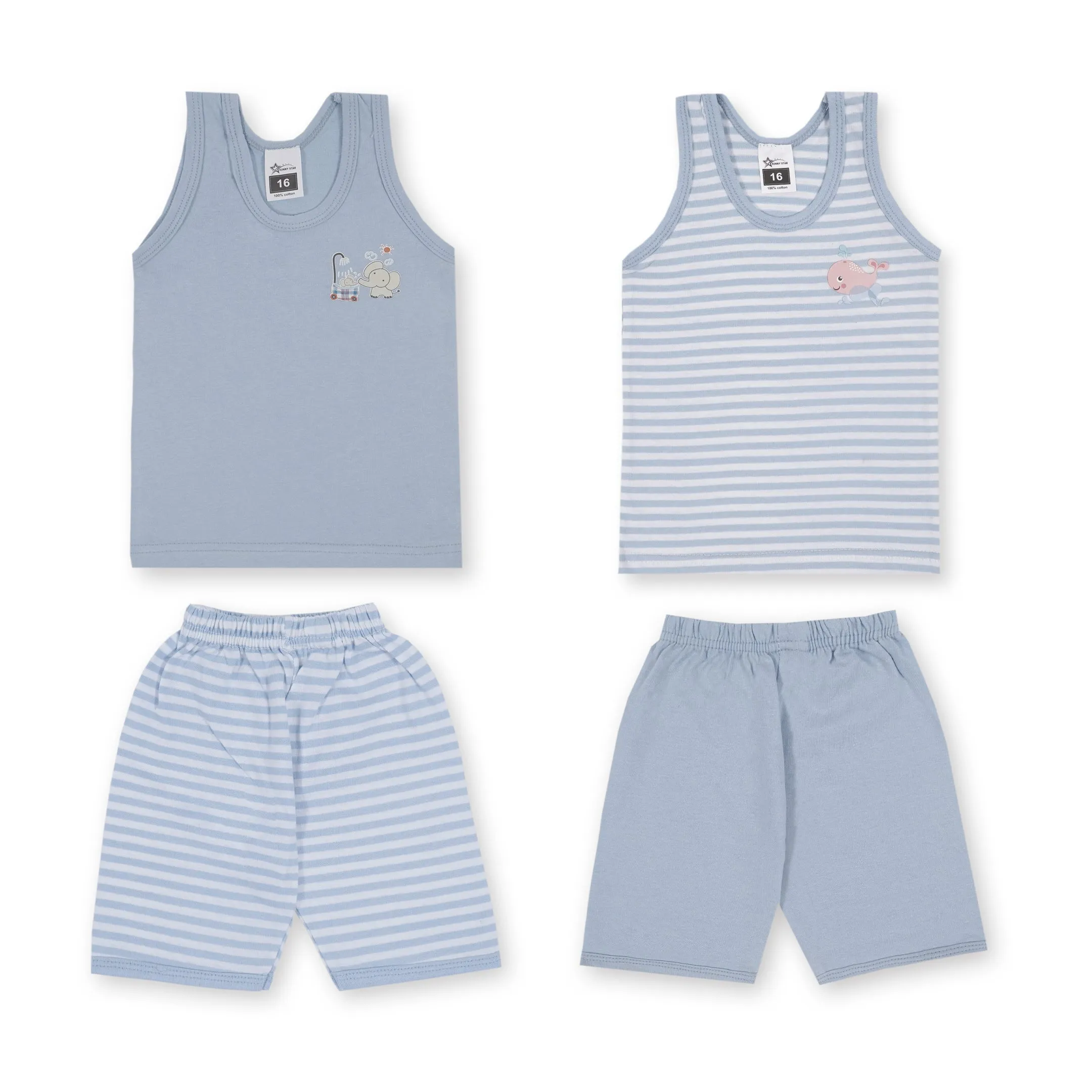 Baby Sandos Pack Of 2 Stripes Light Blue - Sunshine