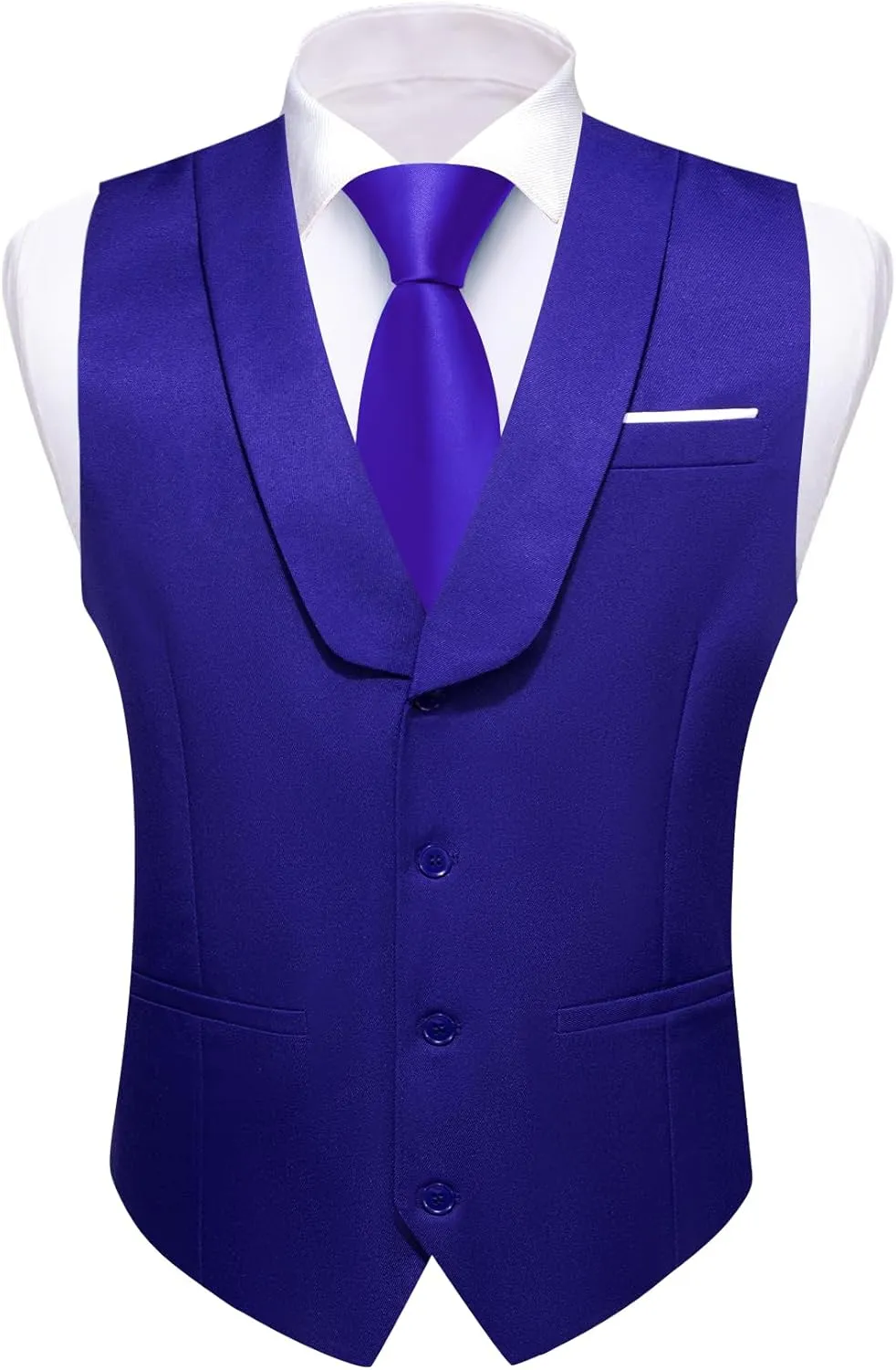 Barry.Wang Men's Paisley Suit Vest Tie Set with Handkerchief Cufflink Brooch Silk Woven Party Waistcoat Classic