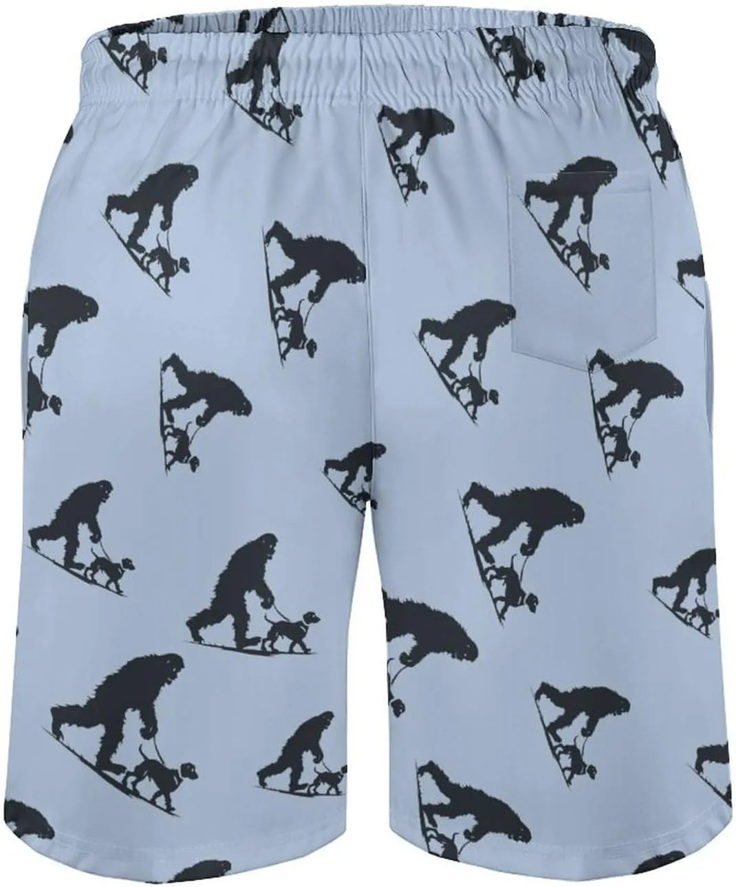Bigfoot Walking Dachshund Men's Swim Trunks Quick Dry Board Shorts Breathable Summer Beach Shorts Bathing Suits