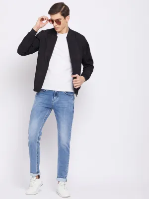 Black Checked Varsity Jacket