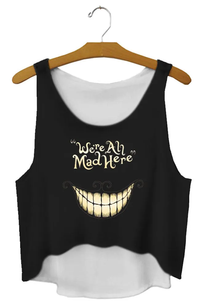 Black Letter Print Stylish Crop Top