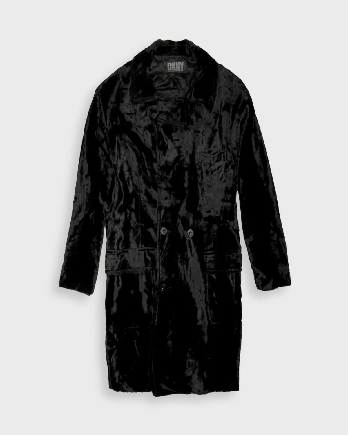 Black velvet DKNY coat