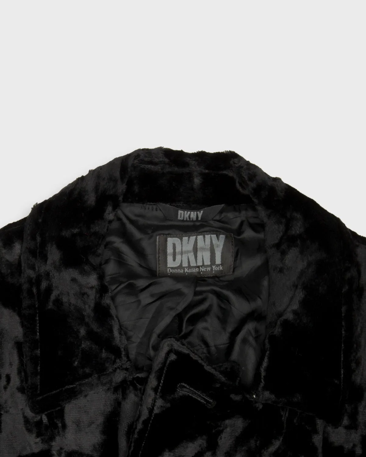 Black velvet DKNY coat