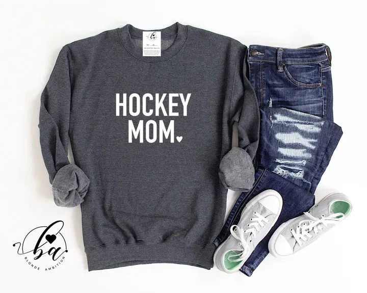 Blonde Ambition Hockey Mom Cozy Crew Neck Sweater