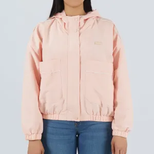 Bobson Japanese Ladies Basic Hoodie Crop Jacket Trendy Fashion High Quality Apparel Comfortable Casual Jacket for Women Crop 131517 (Blush Pink)