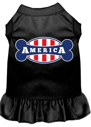 Bonely In America Screen Print Dress Black Xxxl
