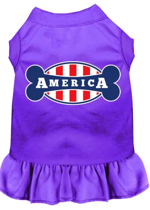 Bonely In America Screen Print Dress Purple Sm