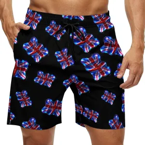 British UK Flag Men's Swim Trunks Quick Dry Board Shorts Breathable Summer Beach Shorts Bathing Suits