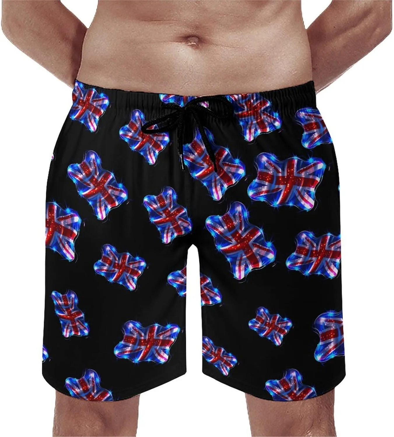 British UK Flag Men's Swim Trunks Quick Dry Board Shorts Breathable Summer Beach Shorts Bathing Suits