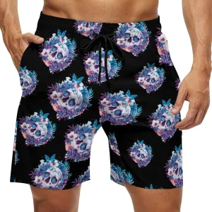 Butterfly Skull Men's Swim Trunks Quick Dry Board Shorts Breathable Summer Beach Shorts Bathing Suits