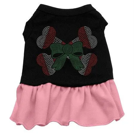 Candy Cane Crossbones Rhinestone Dress Black with Pink XXXL (20)