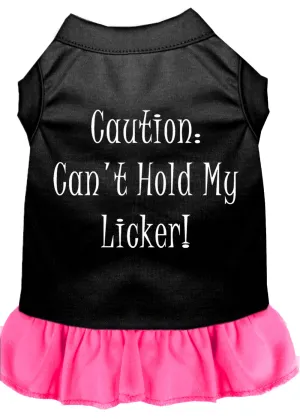 Can't Hold My Licker Screen Print Dress Black With Bright Pink Xxl