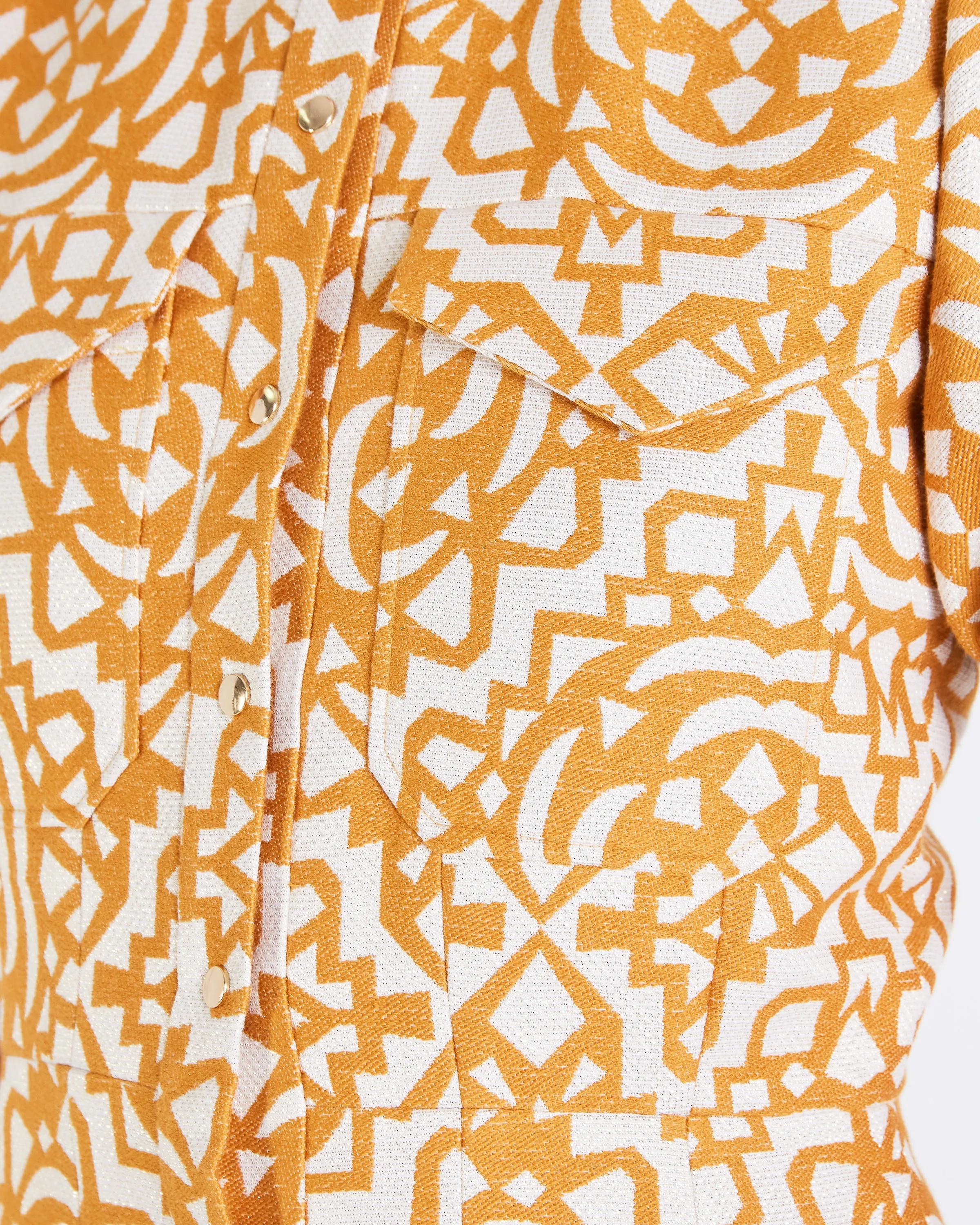 Celia BUTTON DOWN PUFF SLEEVE DRESS - SUNFLOWER