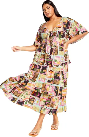 City Chic Women's Plus Size Ana Tie Dress