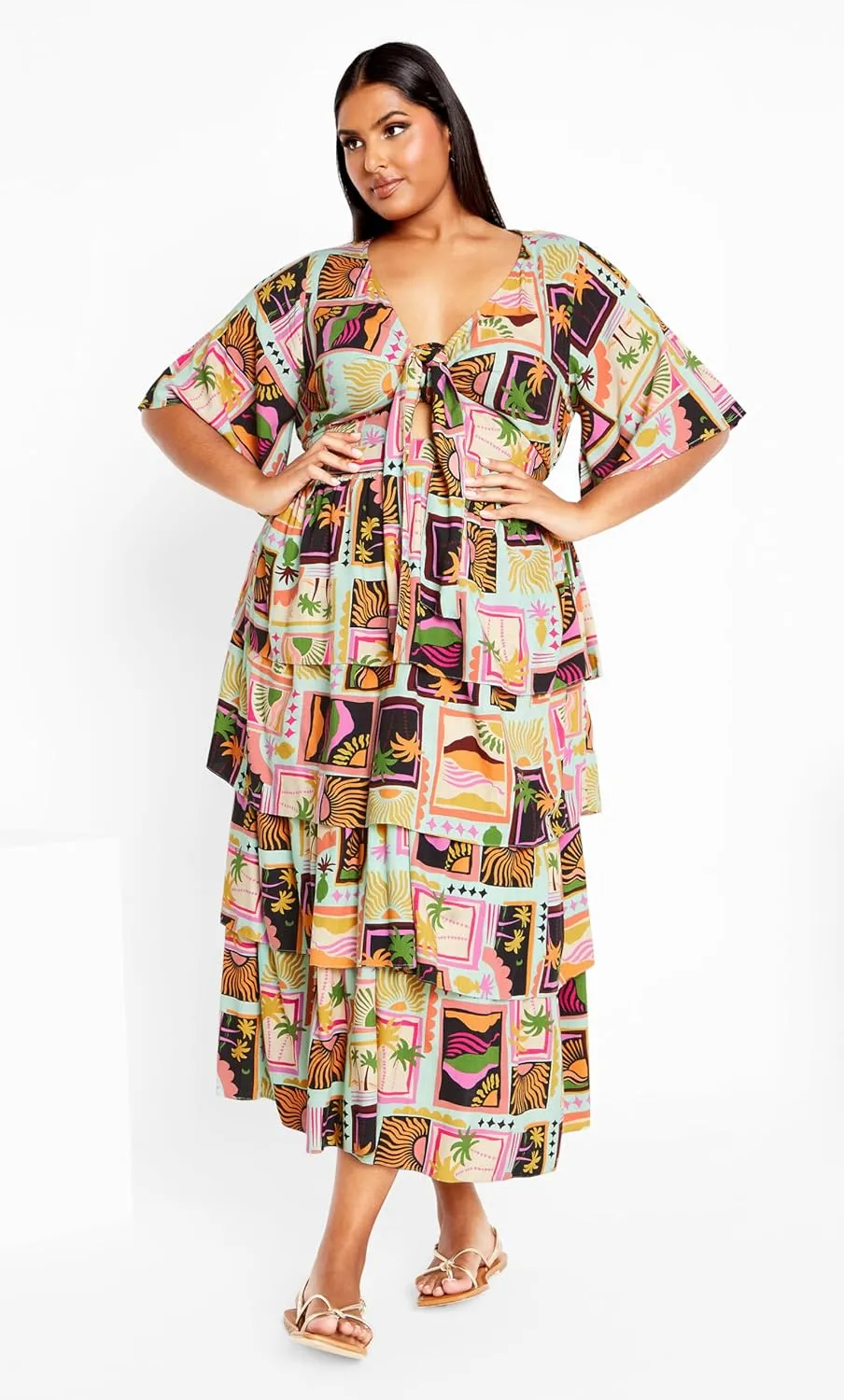 City Chic Women's Plus Size Ana Tie Dress