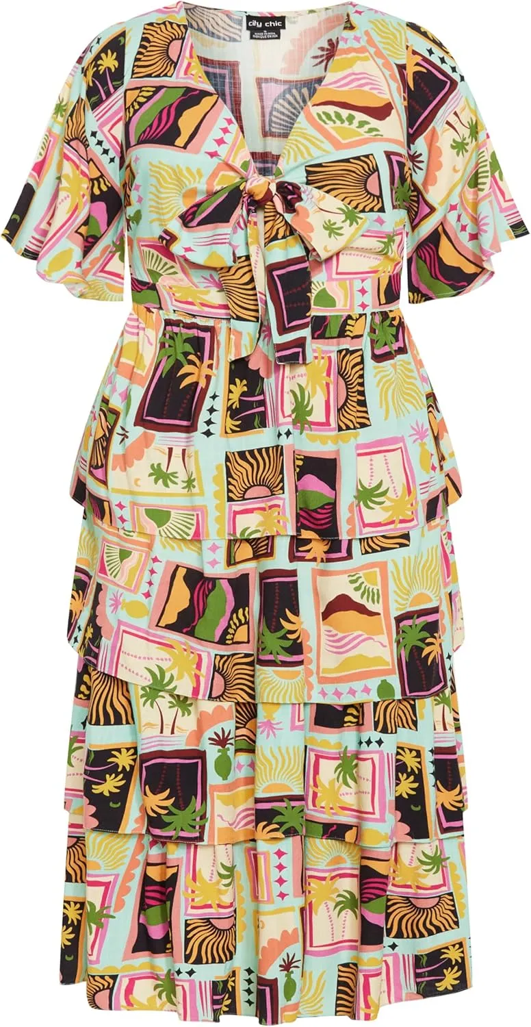 City Chic Women's Plus Size Ana Tie Dress