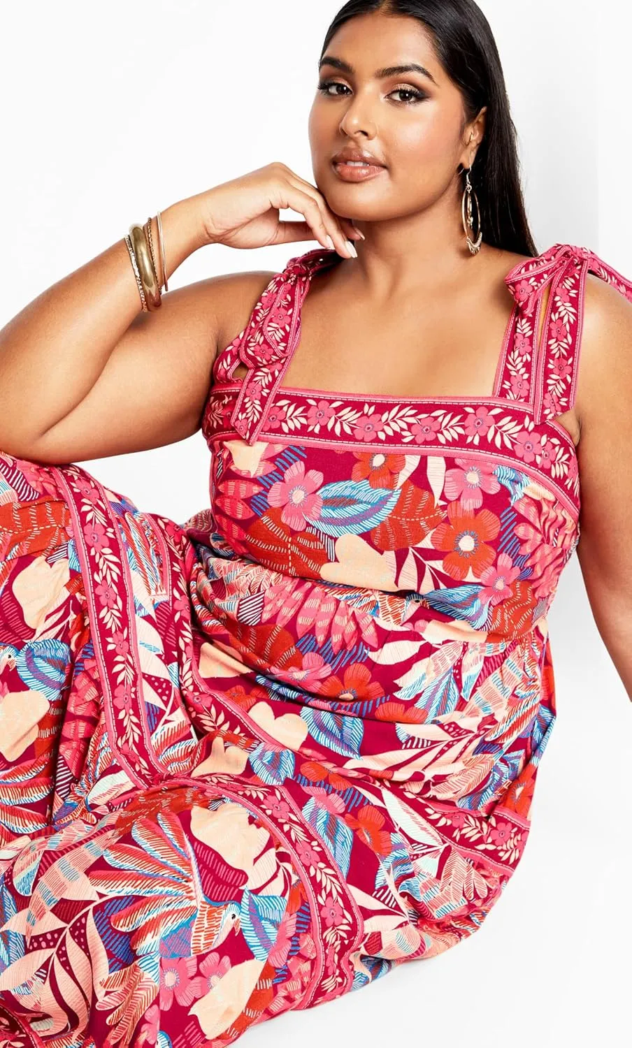 City Chic Women's Plus Size Dress-Paradiso Print