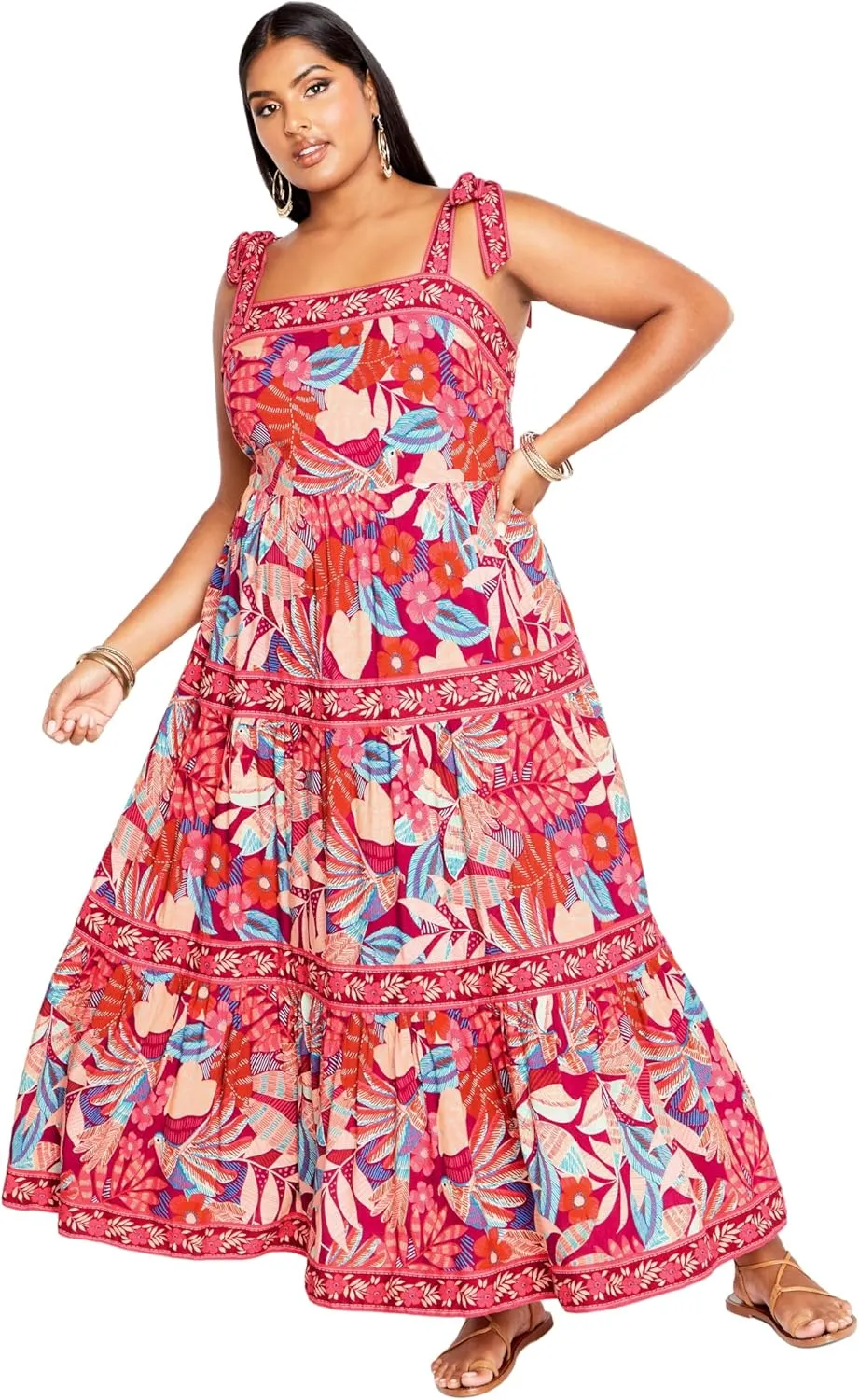City Chic Women's Plus Size Dress-Paradiso Print