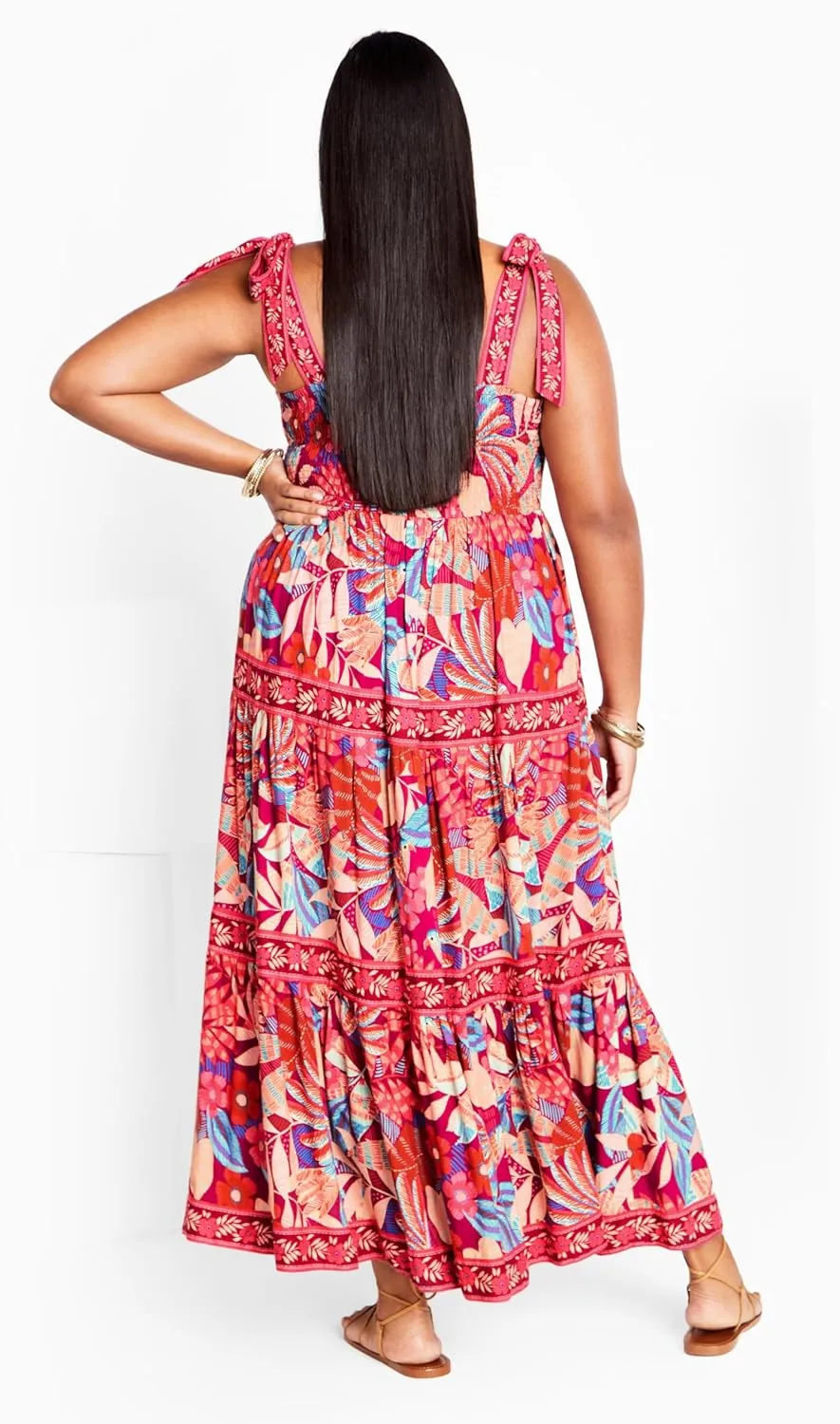City Chic Women's Plus Size Dress-Paradiso Print
