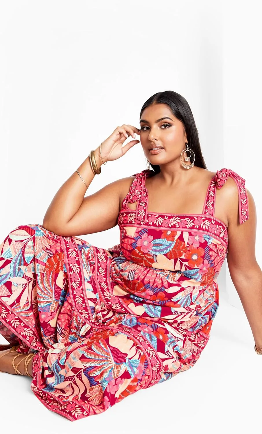 City Chic Women's Plus Size Dress-Paradiso Print