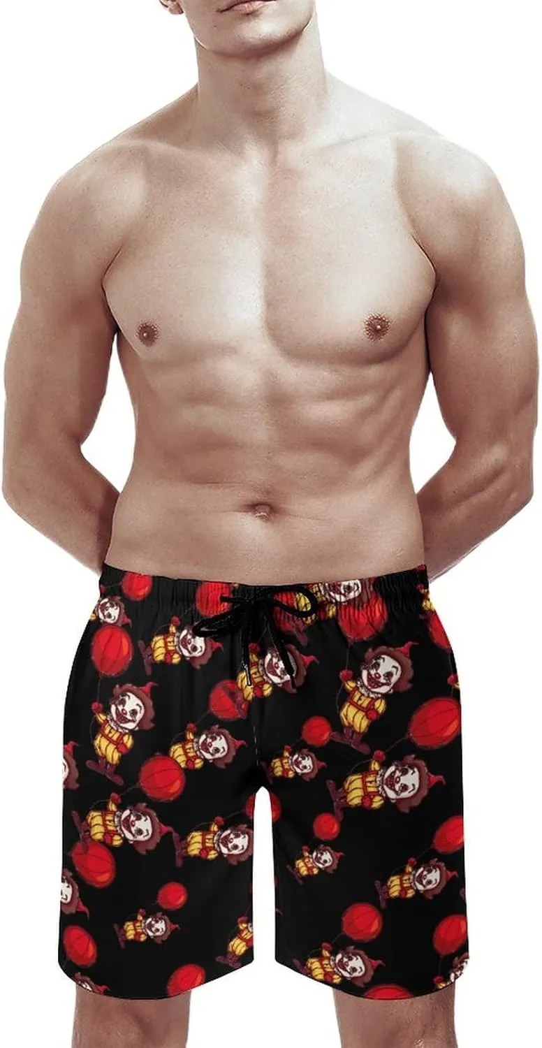 Clown Men's Swim Trunks Quick Dry Board Shorts Breathable Summer Beach Shorts Bathing Suits