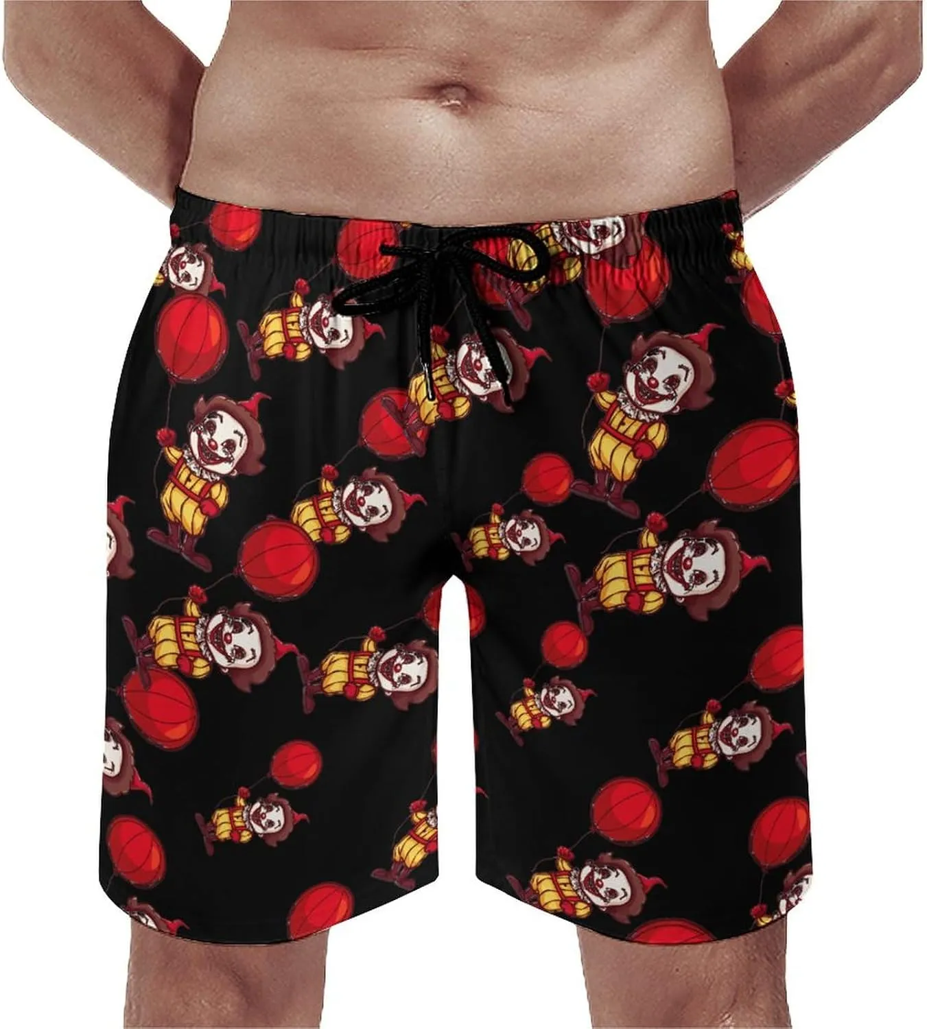 Clown Men's Swim Trunks Quick Dry Board Shorts Breathable Summer Beach Shorts Bathing Suits