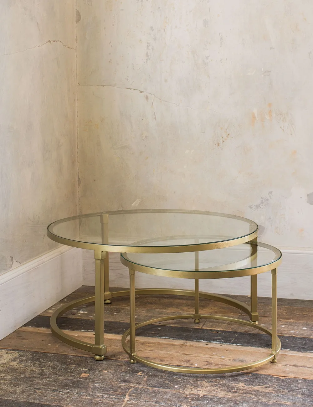 Coco Nesting Round Glass Coffee Tables