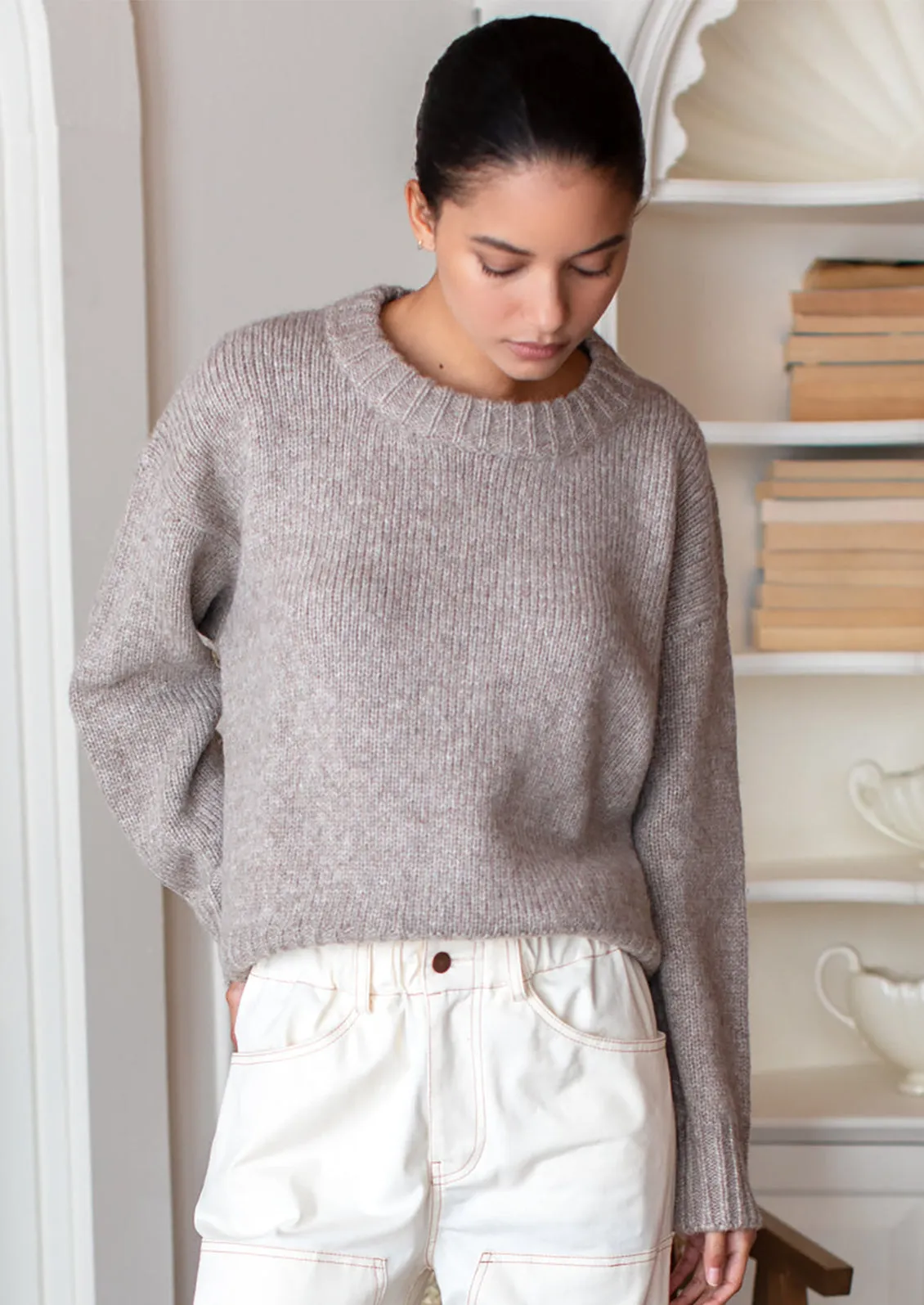 Cozy Alpaca Sweater in Fog Grey