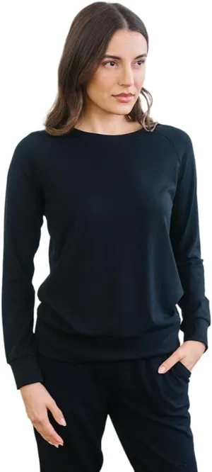 Cozy Earth Women's Pullover Crew - Made from Viscose from Bamboo, Ultra-Soft, Temperature Regulating