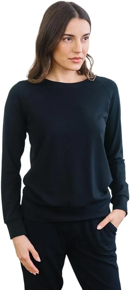 Cozy Earth Women's Pullover Crew - Made from Viscose from Bamboo, Ultra-Soft, Temperature Regulating
