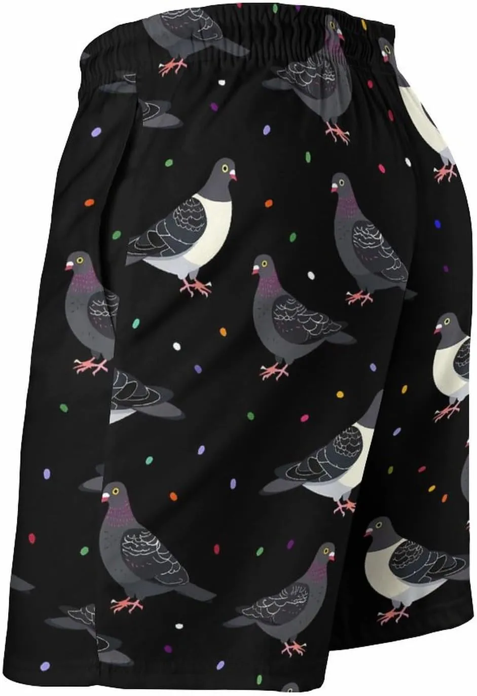 Cute Cartoon Pigeons Men's Swim Trunks Quick Dry Board Shorts Breathable Summer Beach Shorts Bathing Suits