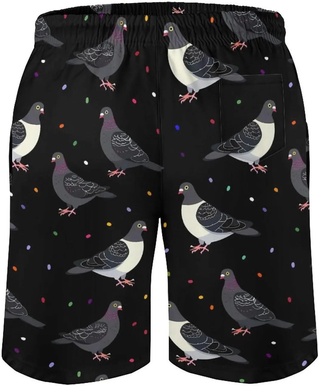 Cute Cartoon Pigeons Men's Swim Trunks Quick Dry Board Shorts Breathable Summer Beach Shorts Bathing Suits