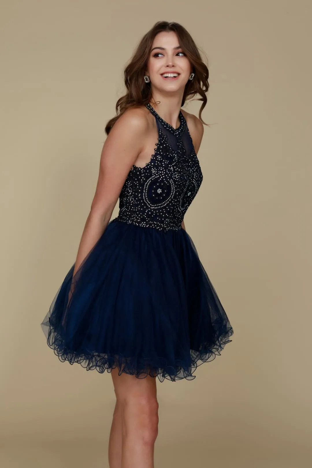 Dama Dresses for Quinceanera in Navy Blue Style B652 Quince Outfit
