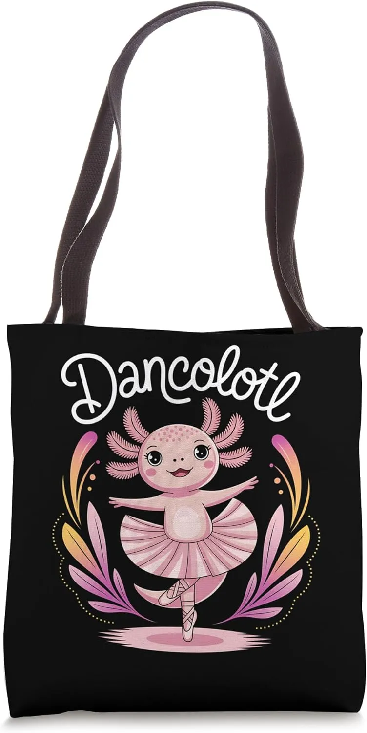 Dancolotl Cute Axolotl Ballerina Graceful Ballet Dancing Tote Bag