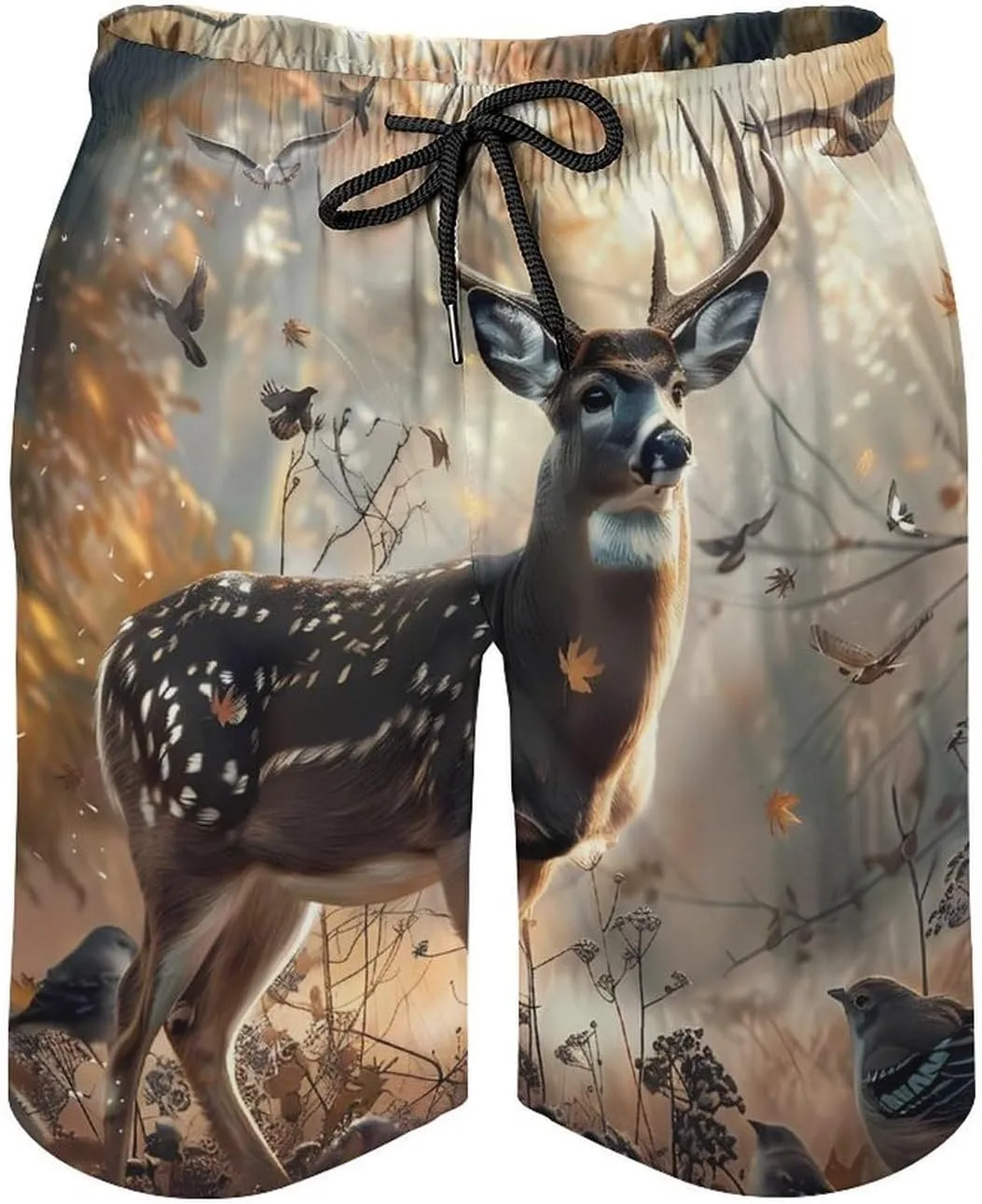 Deer Hunting Deer in The Forests Men's Swim Trunks Quick Dry Board Shorts Breathable Summer Beach Shorts Bathing Suits