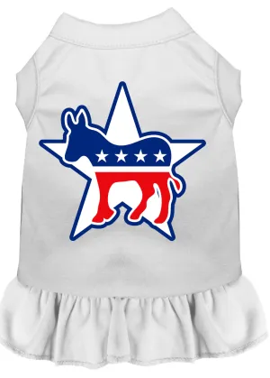 Democrat Screen Print Dress White Xl